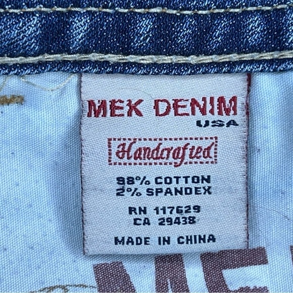 SIZE 28X34 MEK JEANS BLUE DENIM JEANS BOOT CUT PANTS COTTON BLEND - Picture 13 of 14
